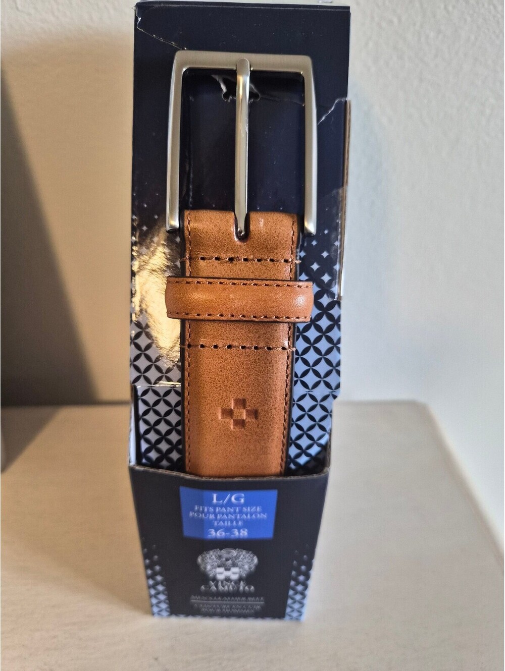 Vince Camuto Men's Leather Belt Large 36-38 Tan Brown 0281